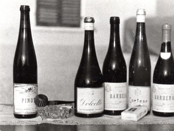 Bottiglie storiche: Pinot, Dolcetto, Barbera, Cortese